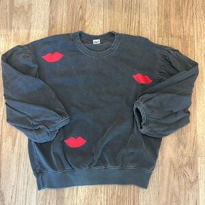 Clare V lips sweatshirt